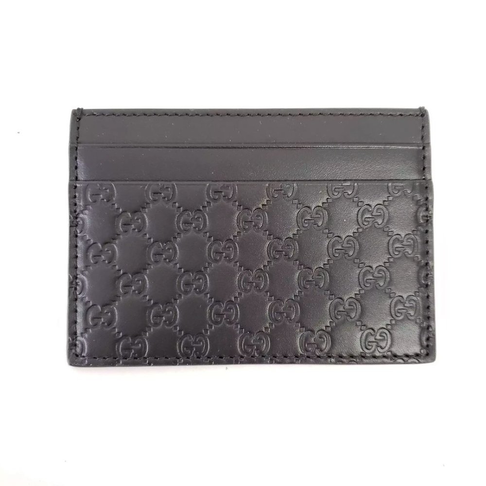 Gucci GG Microguccissima Card Case Wallet - Black